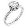 10K White 5.8 mm Round Cubic Zirconia and .125 CTW Diamond Engagement Ring Ref 4733590